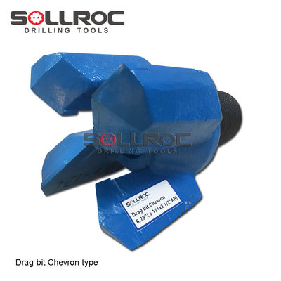 4 Wings Chevron Drill Bit for Middle Rock Drilling Gold Or Customized and API 2 3/8'' REG Thread Type