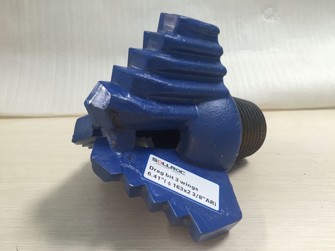 Thread 3 1/2 AR 165mm 6 1/2 Diameter Drag Drill Bit Blue Corlor For Water Well Drilling
