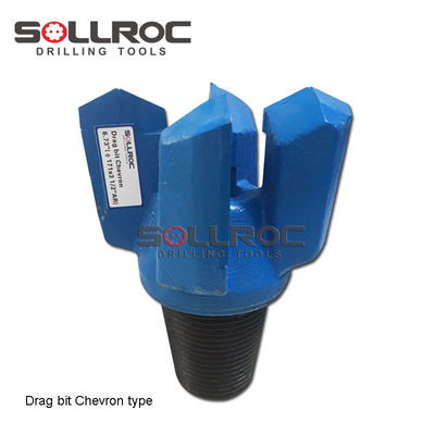4 Wings Chevron Drill Bit for Middle Rock Drilling Gold Or Customized and API 2 3/8'' REG Thread Type