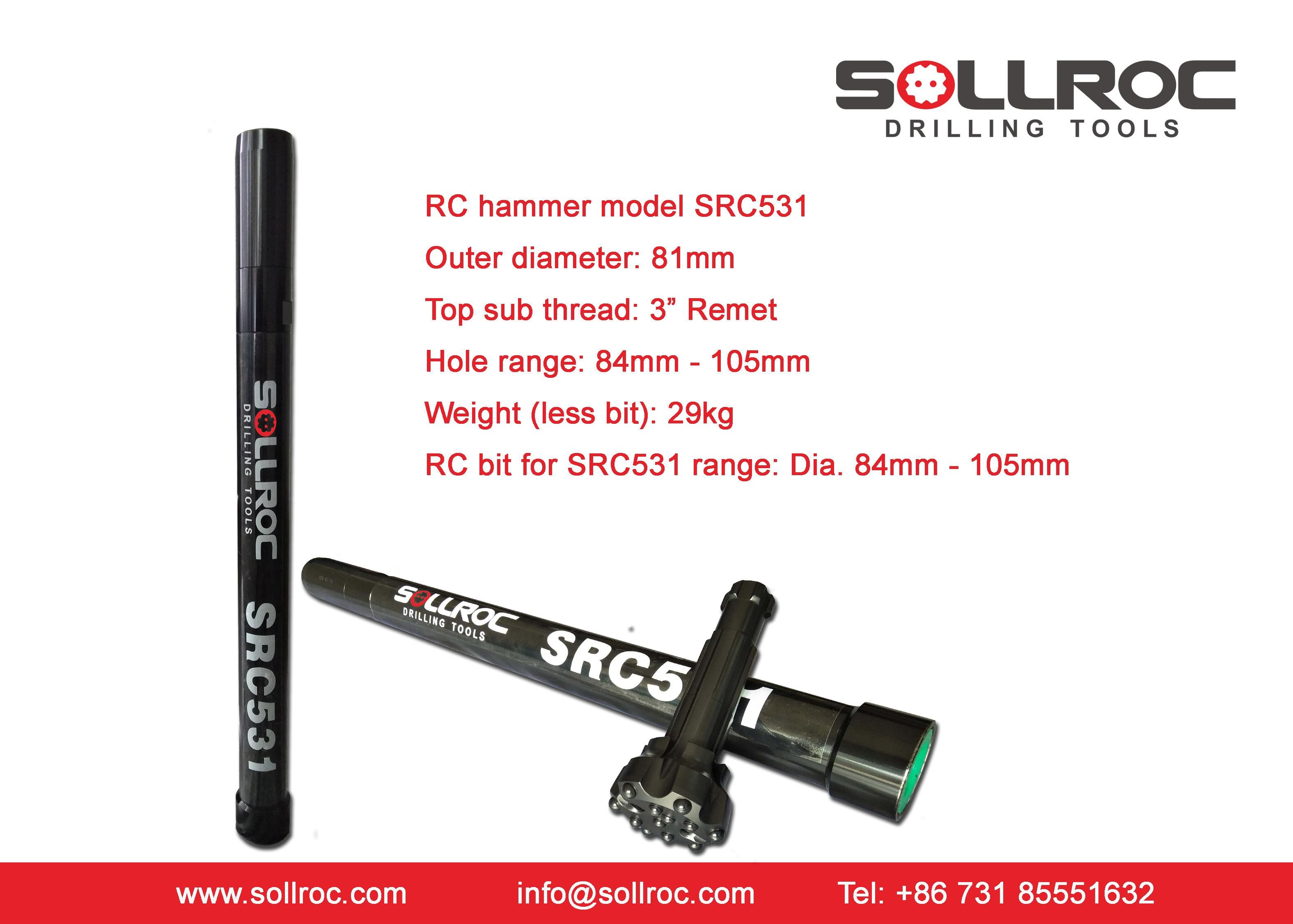 SRC531 Rock Drilling Tools Reverse Circulation Drilling Hammer For Thread 3
